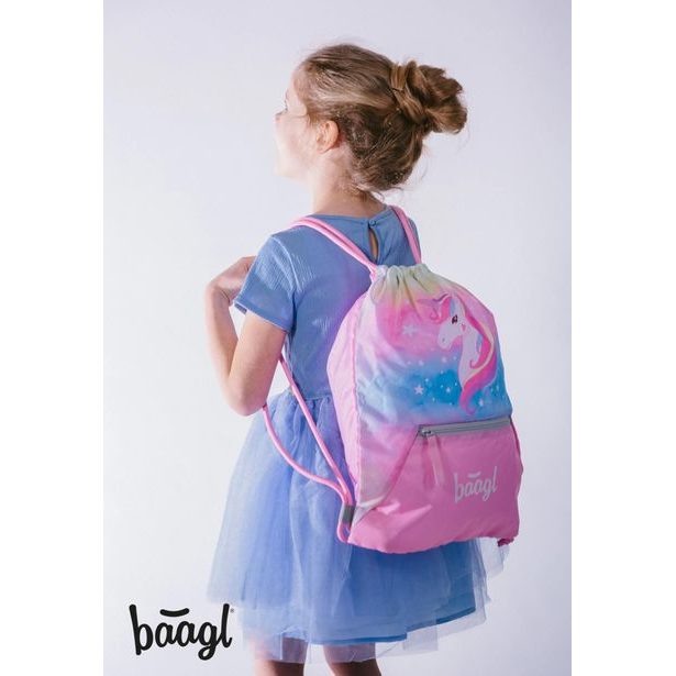 BAAGL SET 3 Airy Rainbow Unicorn: aktovka, penál, sáček