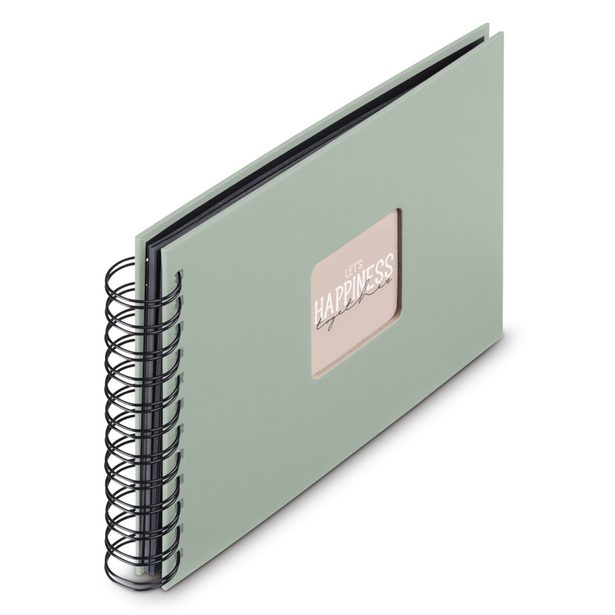 Hama album klasické spirálové FINE ART 24x17 cm, 50 stran, sage, černé listy