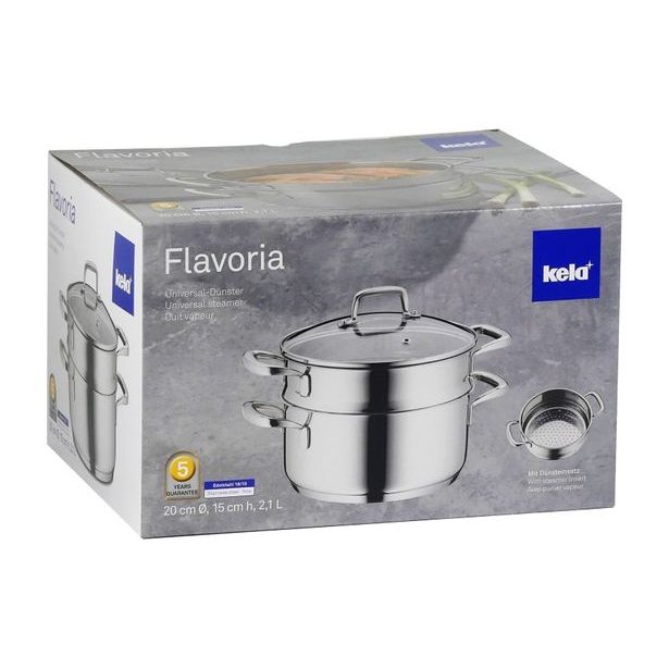 KELA Hrnec napařovací s poklicí nerez 18/10 FLAVORIA 20 cm sada 3 ks KL-10190