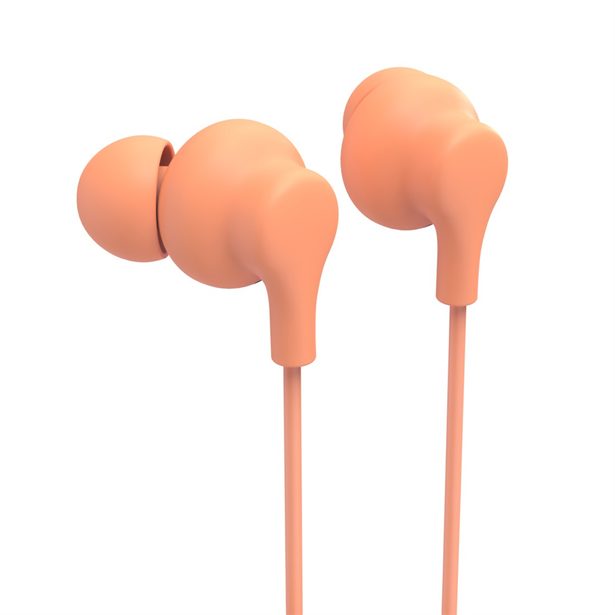 Hama USB-C sluchátka s mikrofonem Curly, špunty, oranžová