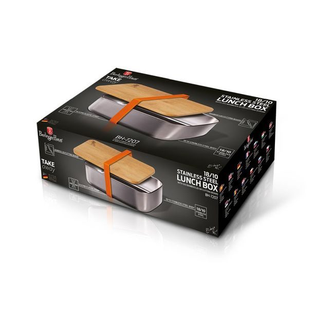 BERLINGERHAUS Svačinový box s bambusovým víkem, nerezová ocel BH-7207