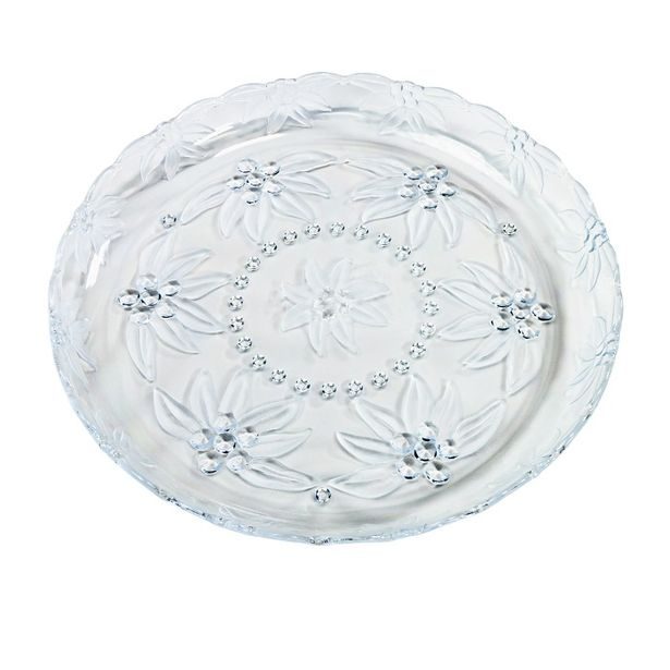 podnos d28cm KRYSTAL, brus, transp.plast