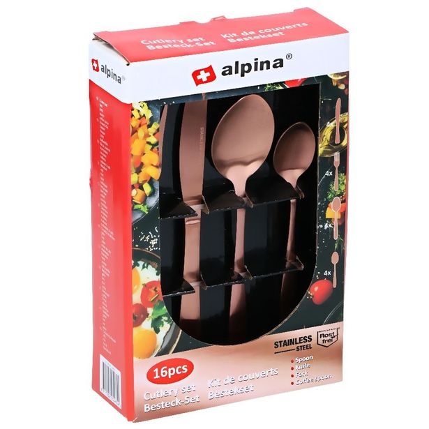 ALPINA Sada příborů nerez ocel 16 ks rosegold ED-225465