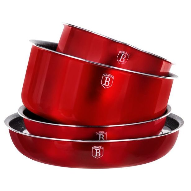 BERLINGERHAUS Sada nádobí s odnímatelnou rukojetí 9 ks Burgundy Metallic Line BH-6145