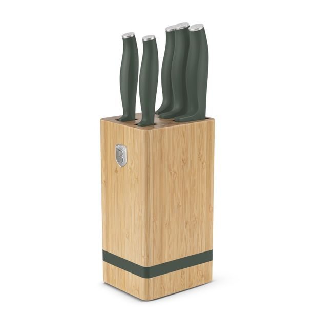BERLINGERHAUS Sada nožů se stojanem BAMBOO 6 ks Matte Green Collection BH-2751