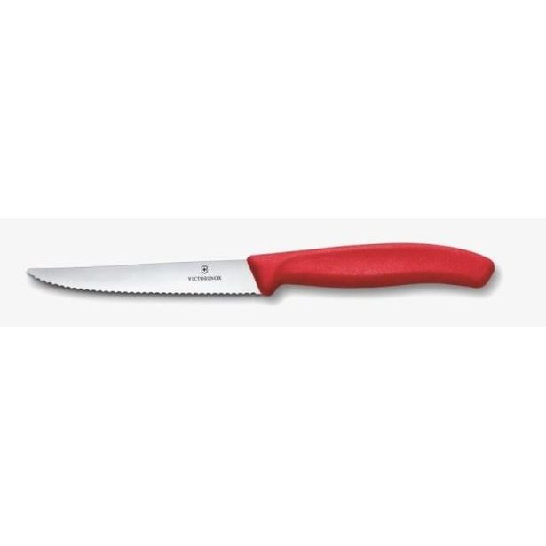 nůž 11cm, STEAK a PIZZA, vlnkovaný, červený, VICTORINOX