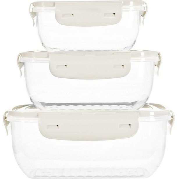 EXCELLENT HOUSEWARE Dóza na potraviny sada 3 ks bílá KO-024001560bila