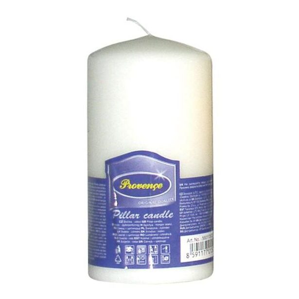 Provence Svíčka parafín válec bílá, 6, 3 x 12, 5 cm_hamashop