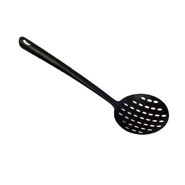 lžíce d11x34cm děrov., pěnov., černá, do 210°C, PP, plast