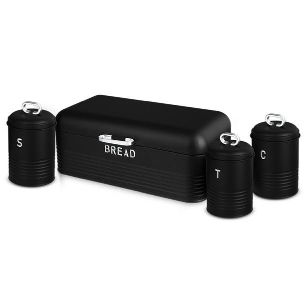 BERLINGERHAUS Chlebovka a dóza na potraviny sada 4 ks Matte Black Collection BH-6754