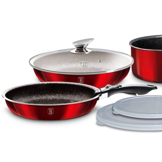 BERLINGERHAUS Sada nádobí s odnímatelnou rukojetí 9 ks Burgundy Metallic Line BH-6145