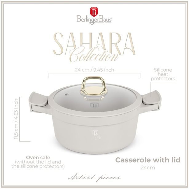 BERLINGERHAUS Kastrol s poklicí s titanovým povrchem 24 cm Sahara Collection BH-7787