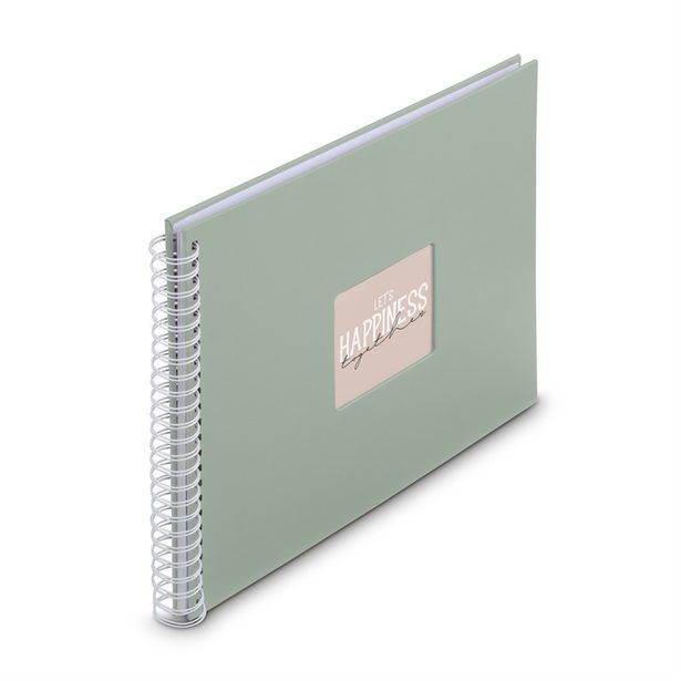 Hama album klasické spirálové FINE ART 36x32 cm, 50 stran, sage, bílé listy