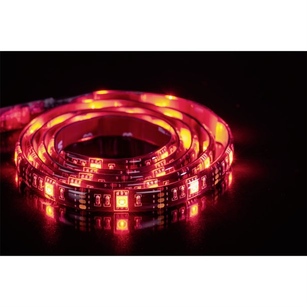 Hama USB LED světelný pásek s integrovaným ovládáním, RGB podsvícení, 1 m, 12 ks v displeji