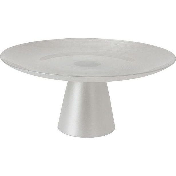 podnos na noze d28cm, perleťově matné sklo