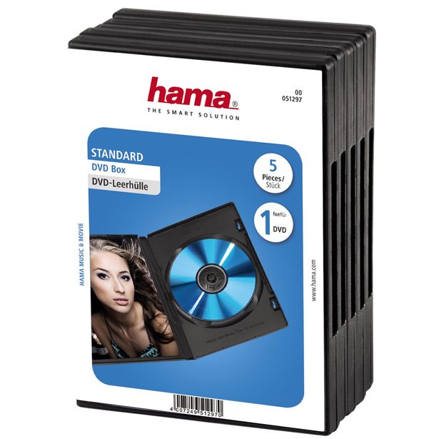 Hama DVD obal, 5ks/bal., barva černá