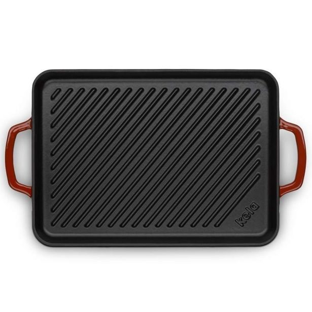 KELA Grilovací deska litinová CALIDO 35x25 cm červená KL-11939
