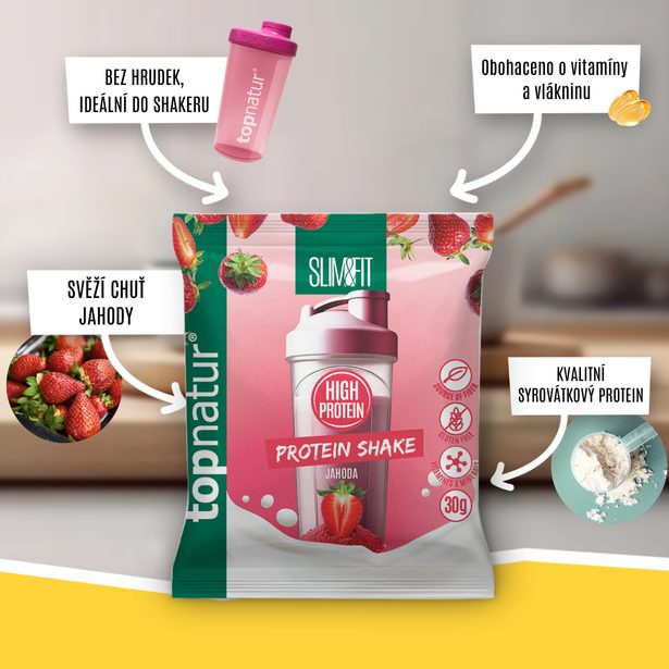 Topnatur SLIM&FIT PROTEIN shake jahoda 30g