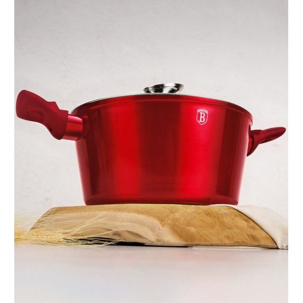 BERLINGERHAUS Sada nádobí s mramorovým povrchem 11 ks Burgundy Metallic Line BH-7142