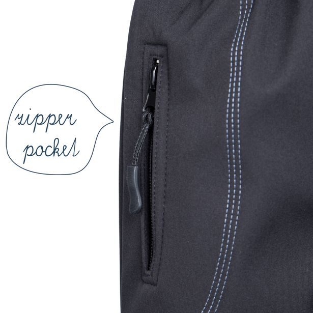 MODADETI_ADELLiNO Dětské letní softshellové nepromokavé kalhoty černé