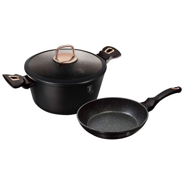 BERLINGERHAUS Sada nádobí s mramorovým povrchem 3 ks Black Rose Collection BH-8167