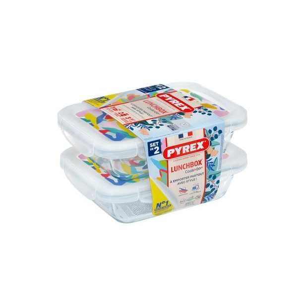 Pyrex SADA OBDÉLNÍKOVÝCH DÓZ PYREX 2X0,8L, SKLO_hamashop