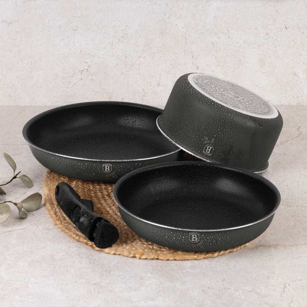 BERLINGERHAUS Sada nádobí s titanovým povrchem 9 ks Antracit Collection BH-8256