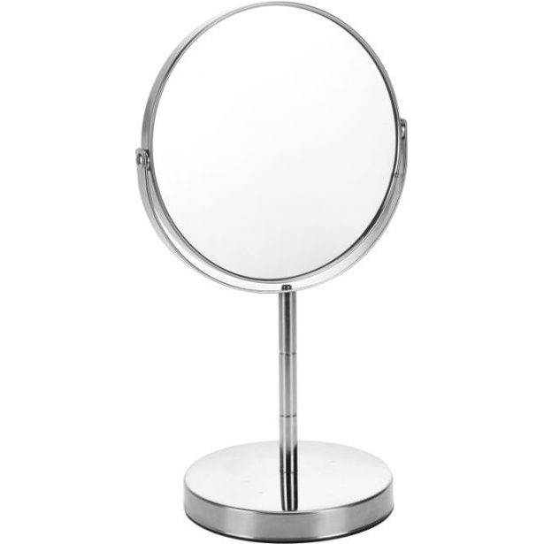 zrcátko 14x11,4x26,5cm na noze, oboustranné, kov