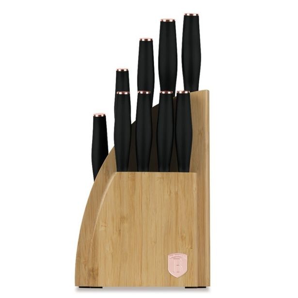 BERLINGERHAUS Sada nožů se stojanem BAMBOO 10 ks Black Rose Collection BH-2760