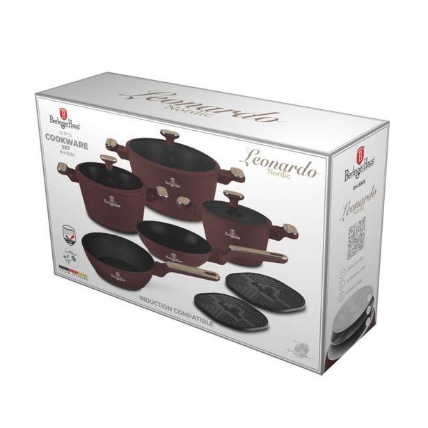 BERLINGERHAUS Sada nádobí s titanovým povrchem 10 ks Leonardo Nordic Collection BH-8305