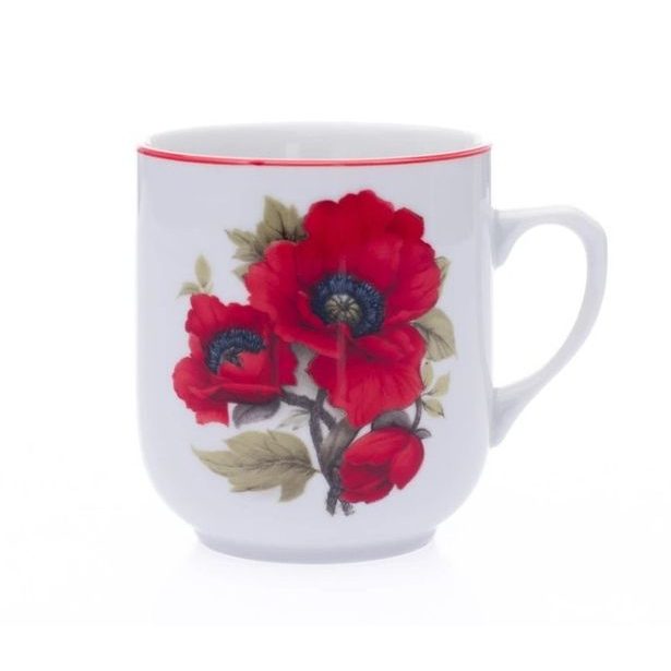 hrnek 300ml TROJKA-VLČÍ MÁKY, čes.porcelán