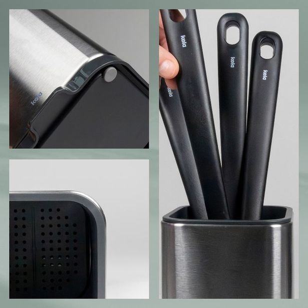 KELA Odkapávač na příbory Plata nerez matná stříbrná 10,0x11,5x12,5cm KL-12127