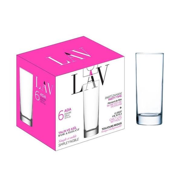 sklen. 315ml, 6ks, ADA v.16,6cm - long drink (FAN,KNK)