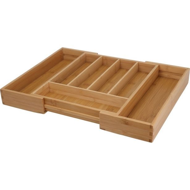 EXCELLENT HOUSEWARE Příborník nastavitelný rozkládací bambus KO-BA2000020