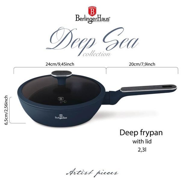 BERLINGERHAUS Pánev hluboká s poklicí 24 cm Deep Sea Collection BH-8371