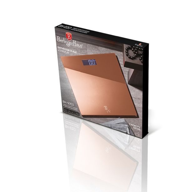 BERLINGERHAUS Digitální osobní váha 150 kg Rosegold Metallic Line BH-9353