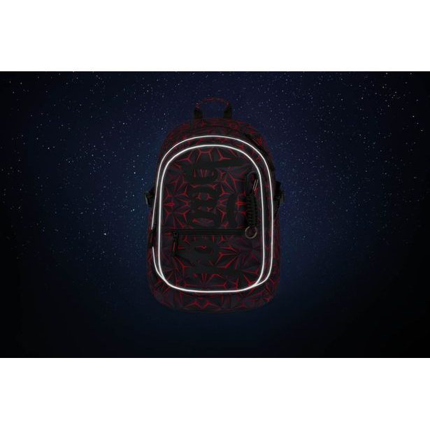 BAAGL Školní batoh Core Red Polygon