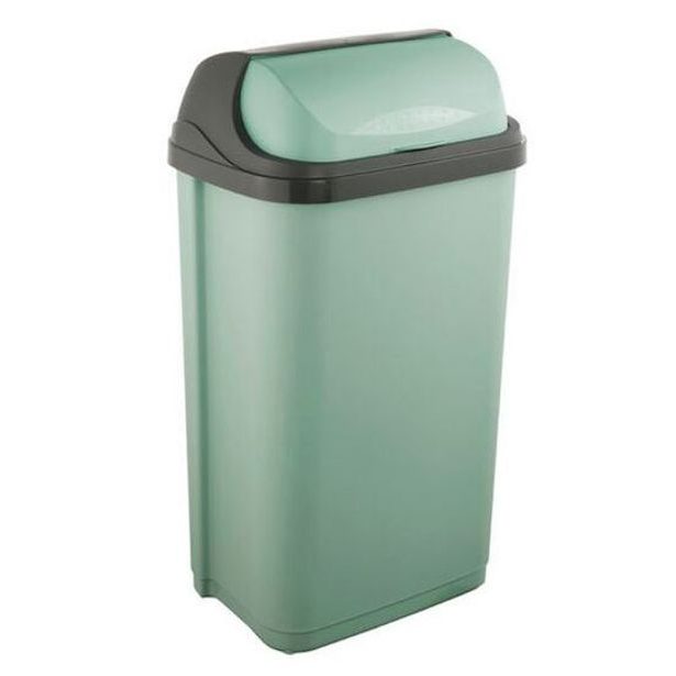 koš odp.50l RASMUS, sev.zelená, zasouv.víko, 39x29,5x67,5cm, plast