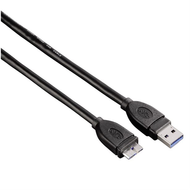 Hama USB 3.0 kabel, typ A - micro B, 0,75 m, černý