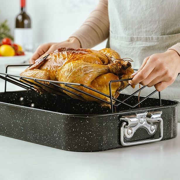 pekáč 42x32x7,5cm, s mřížkou, NATURE, nepřil.povrch, kov