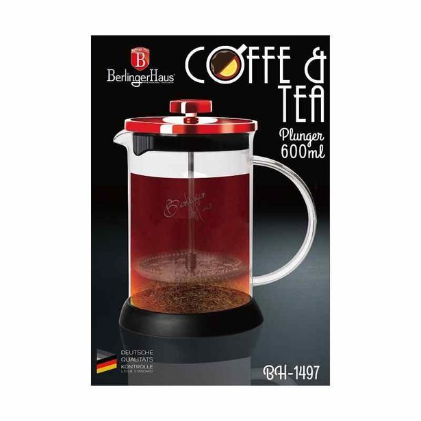 BERLINGERHAUS Konvička na čaj a kávu French Press 600 ml Burgundy Metallic Line BH-1497