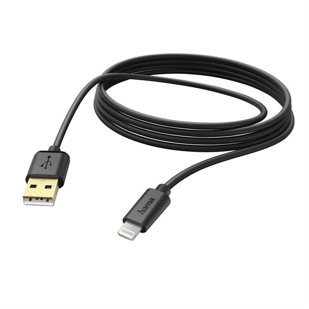 Hama MFI USB kabel Charging/Sync Cable, Lightning, 3 m, black