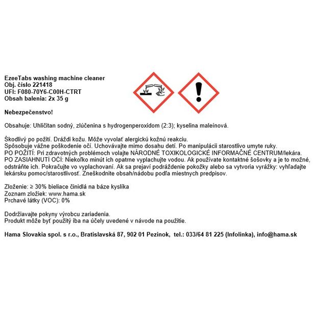 EzeeTabs eco tablety pro čištění praček, vegan, 2 ks á 35 g