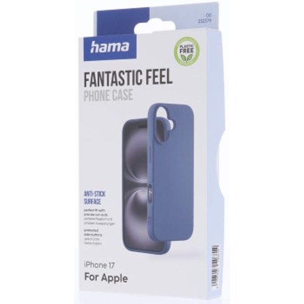 Hama Fantastic Feel, kryt pro Apple iPhone 17, hebký povrch, modrý