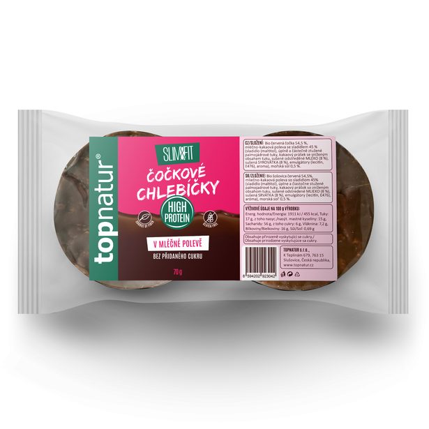 Slim&fit Čočkové chlebíčky v nízkosacharidové mléčné polevě 70g
