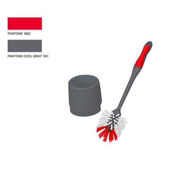 TORO WC SOUPRAVA ŠTĚTKA S MISKOU, ČERVENÁ/ŠEDÁ 32X7,5M_hamashop