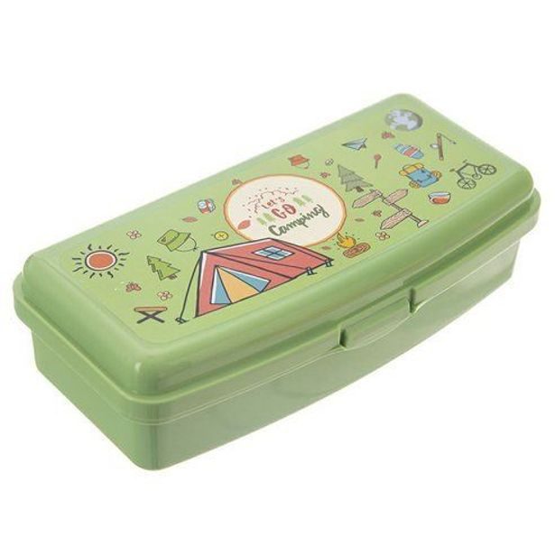 box 20,5x10x5,5cm, SLIM, zelený, kemp, svačina, plast