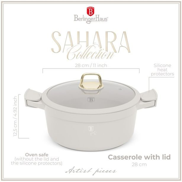 BERLINGERHAUS Kastrol s poklicí s titanovým povrchem 28 cm Sahara Collection BH-7788