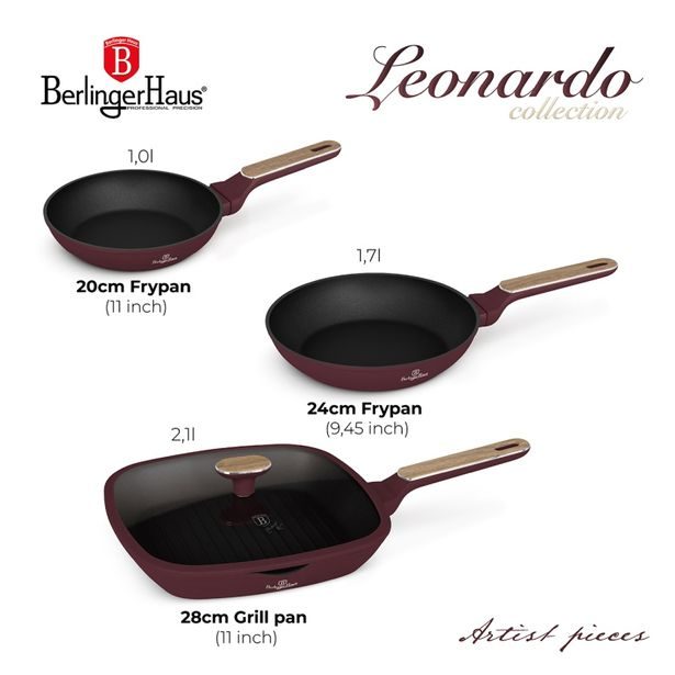 BERLINGERHAUS Sada pánví s titanovým povrchem 4 ks Leonardo Nordic Collection BH-8304