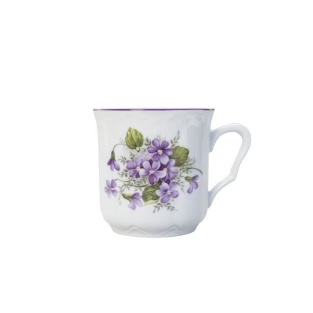 hrnek 270ml KAREL-FIALKY 8354 V1+V3, čes.porcelán